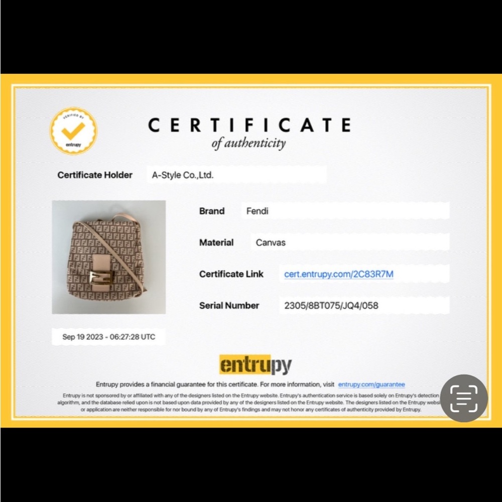🎉Host Pick🎉Authenticated Fendi Zucchino Cross-Body bag - Picture 11 of 11